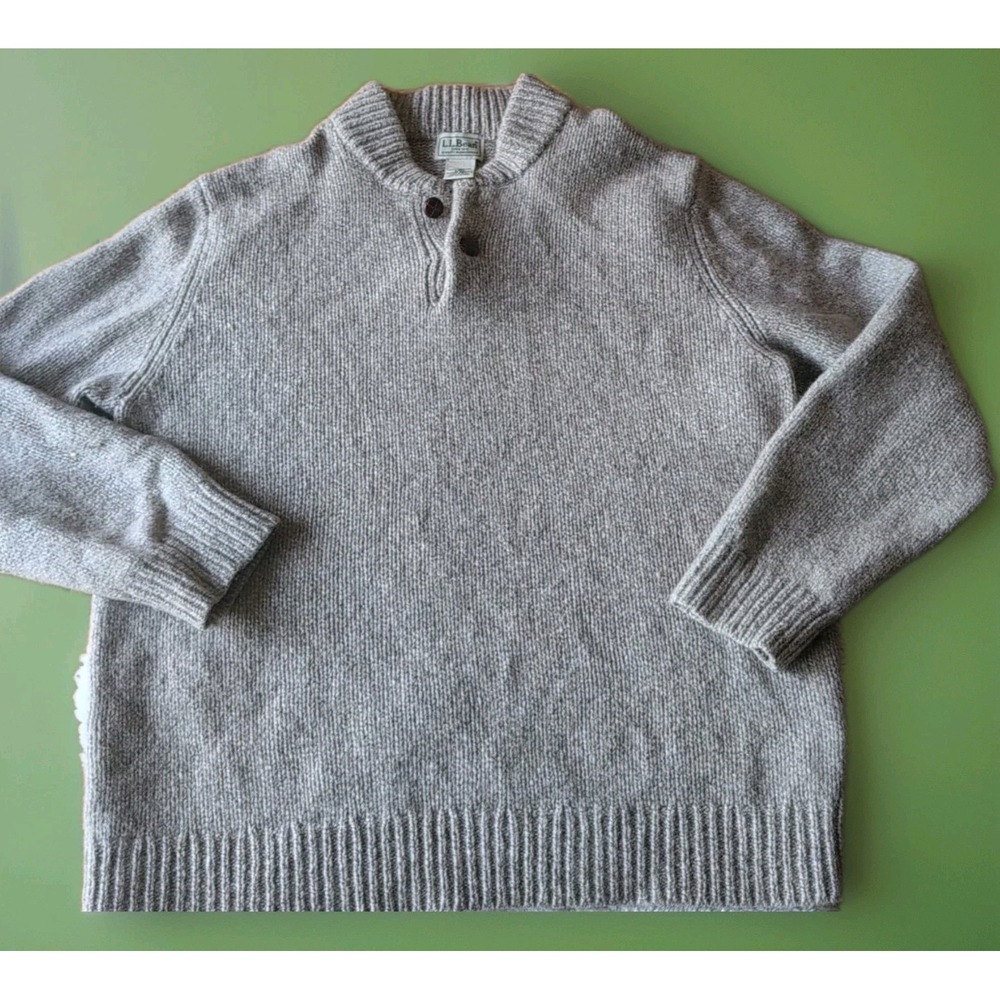 L.L. Bean Heather Gray V-Neck Sweater